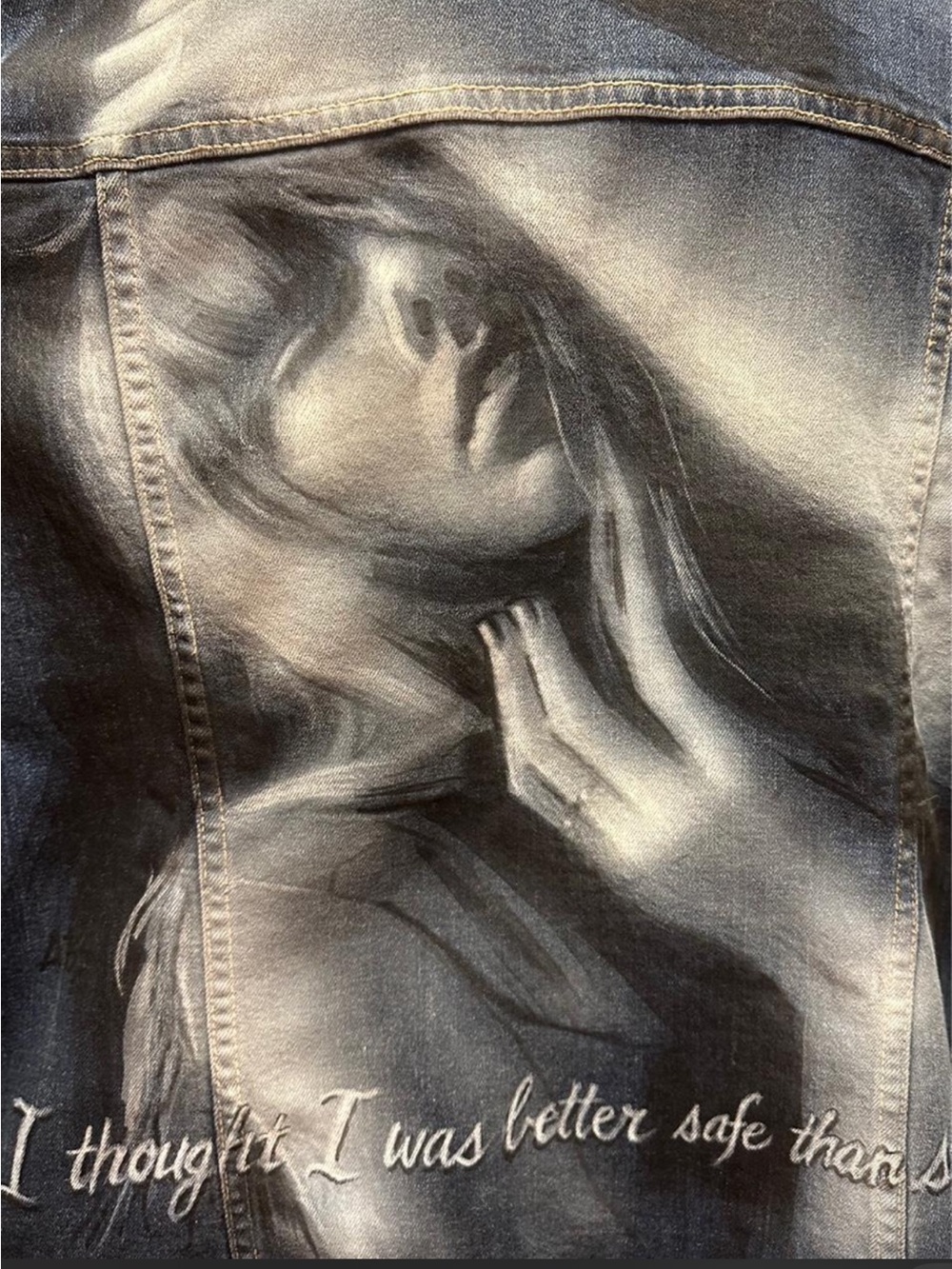 Custom Taylor Swift TTPD cover denim jacket